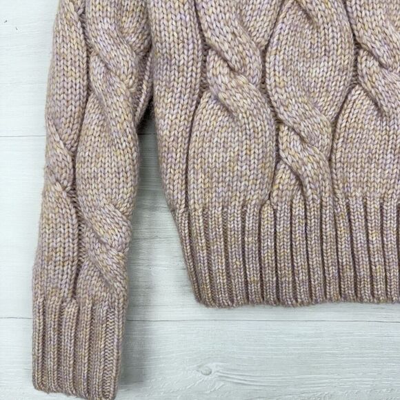 Evereve Sweater Women XS Pink Chunky Cable Knit Modern Pullover Wool Blend - Picture 4 of 15